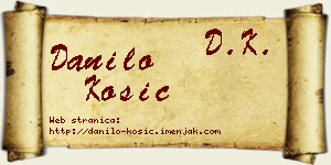 Danilo Kosić vizit kartica